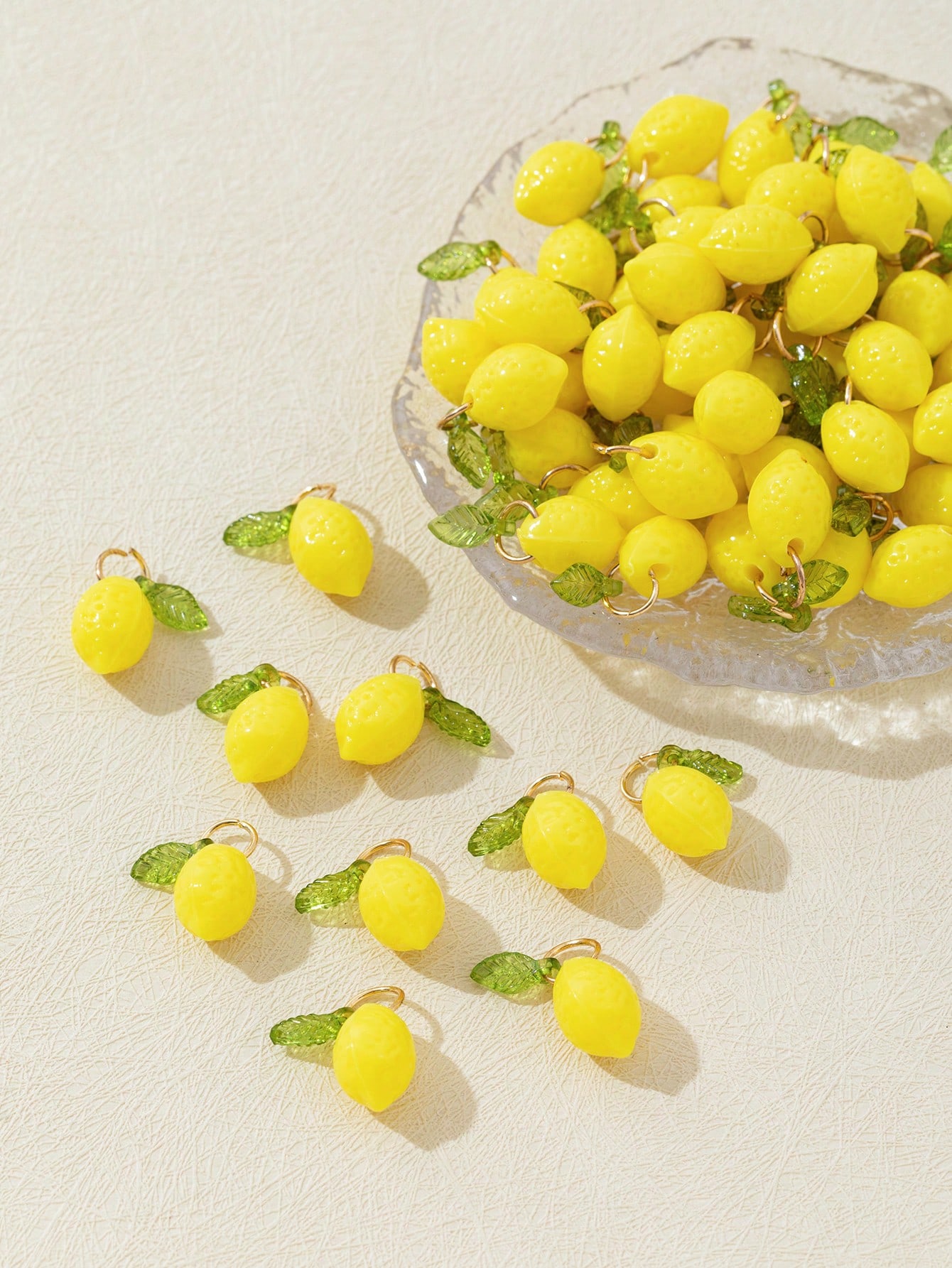 Resin Crafts - 10 adet 3D limon reçine takılar
