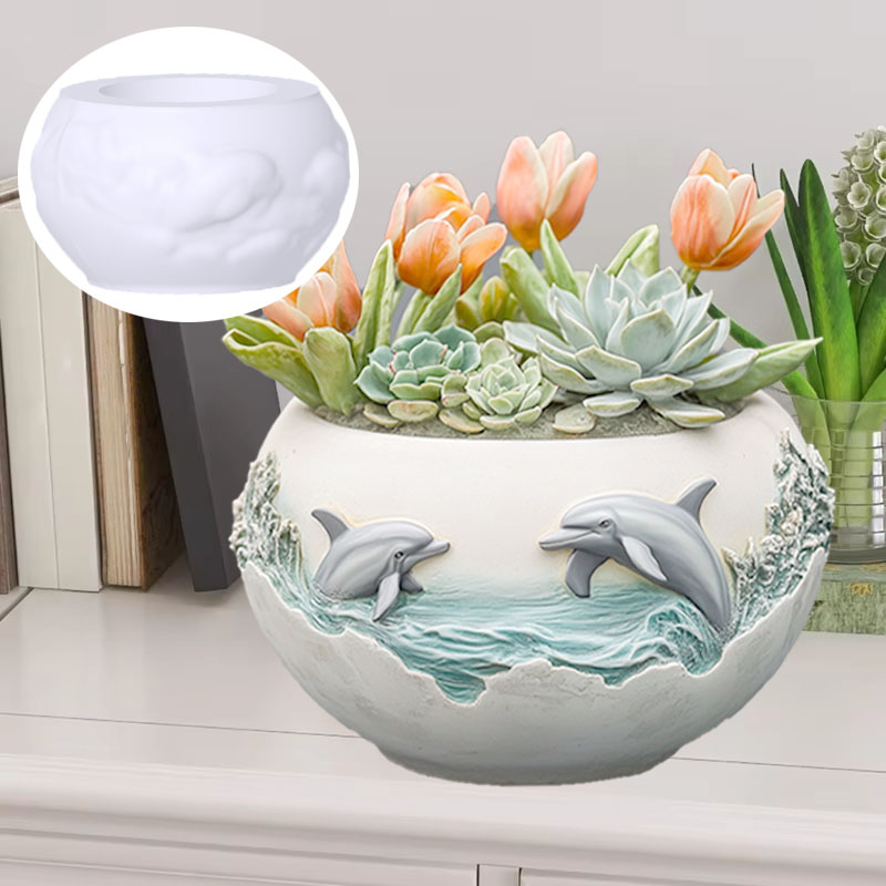 Çift yunus kabartma etli bitki - Resin Ocean Wave Mold incelemesi ve fiyatı