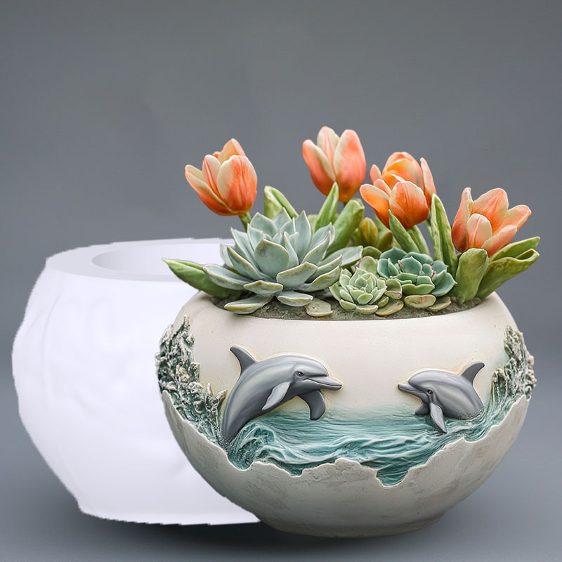 Çift yunus kabartma etli bitki - Resin Ocean Wave Mold incelemesi ve fiyatı